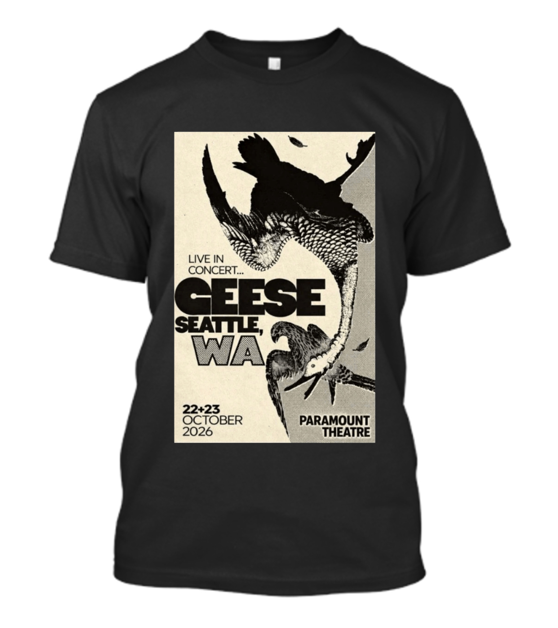 Live In Concert Geese Seattle WA October 22+23 2026 Paramount Theatre T-Shirt