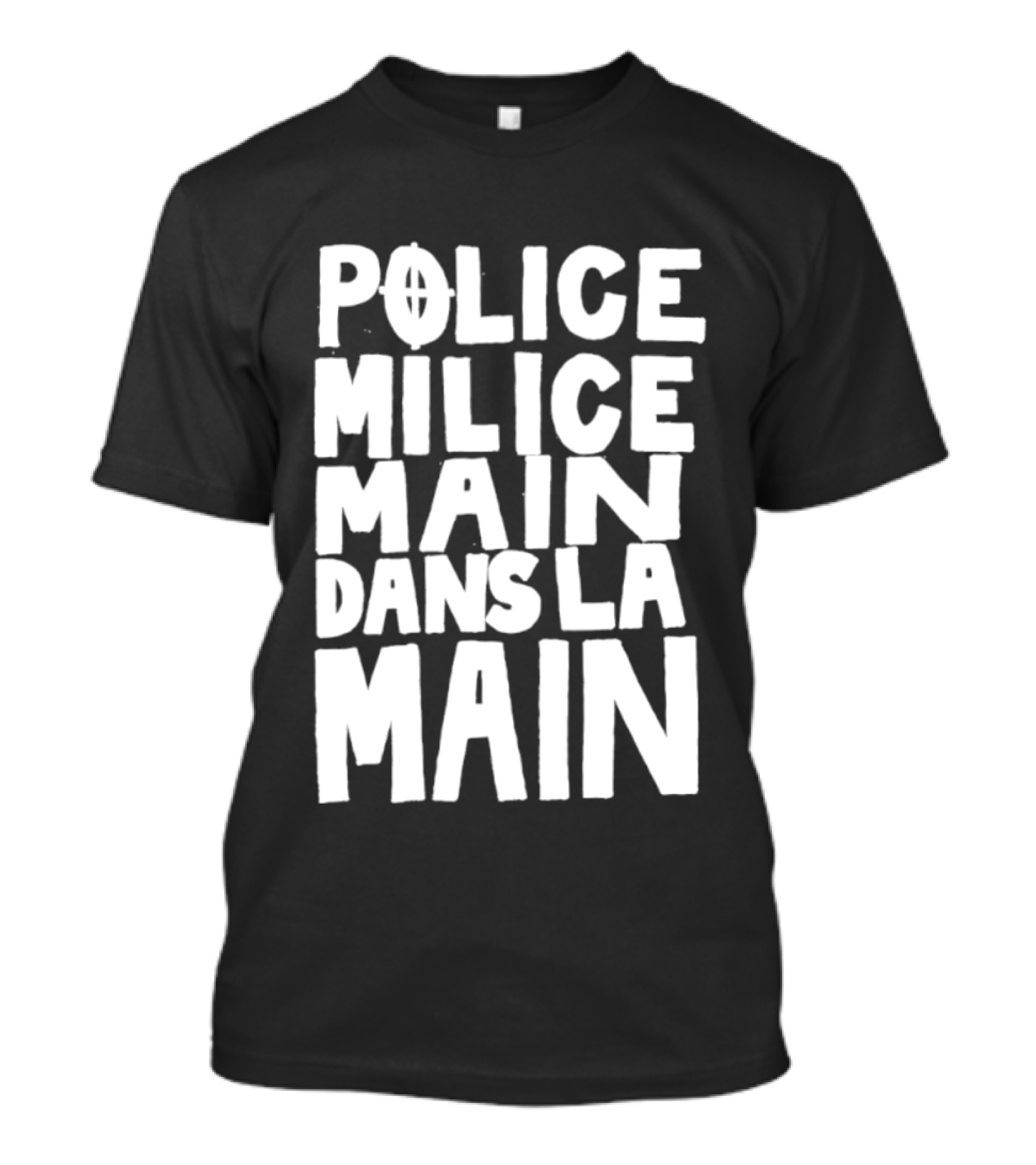 Police Milice Main Dans La Main Bloc T-Shirt