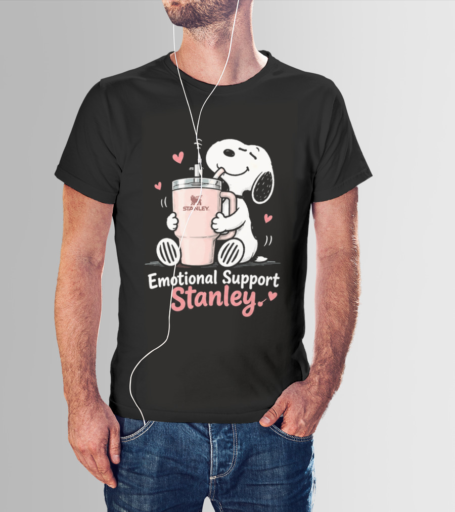 Stanley Emotional Support Snoopy Tumbler Hearts T-Shirt