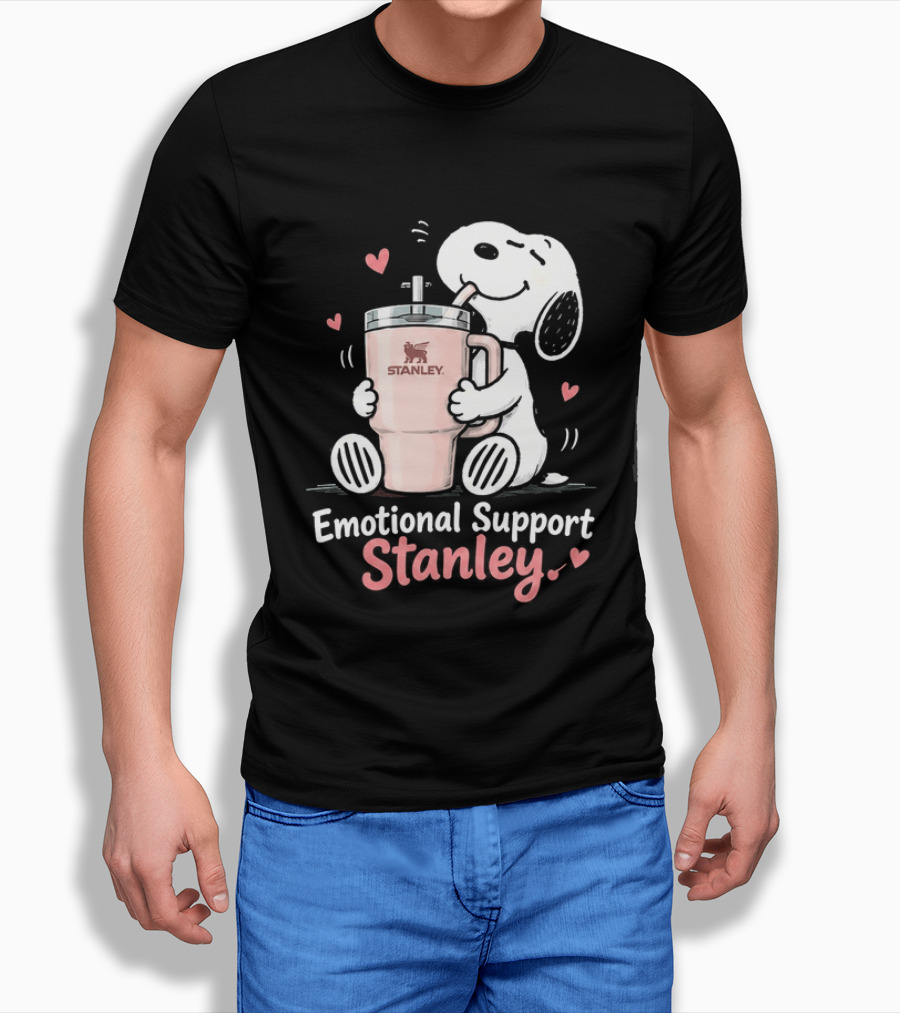 Stanley Emotional Support Snoopy Tumbler Hearts T-Shirt