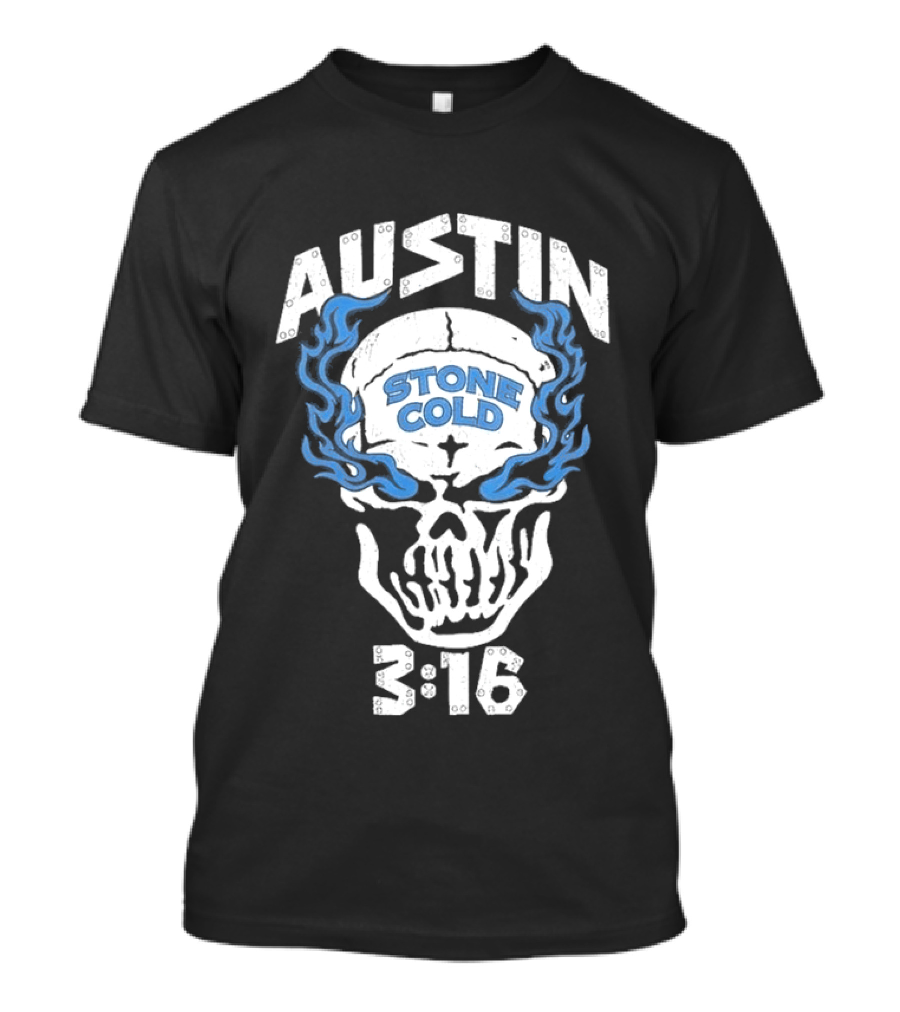 Austin Stone Cold 3 16 Skull Flames T-Shirt