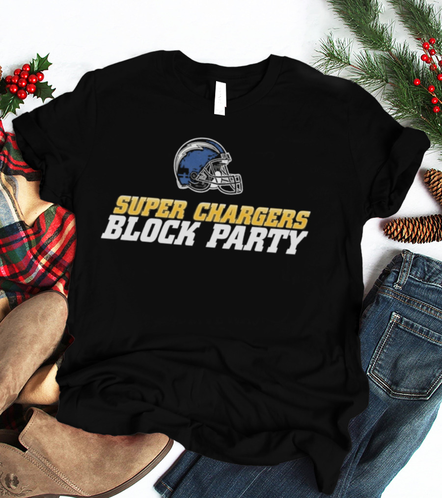 Super Chargers Block Party Football Helmet Event T-Shirt