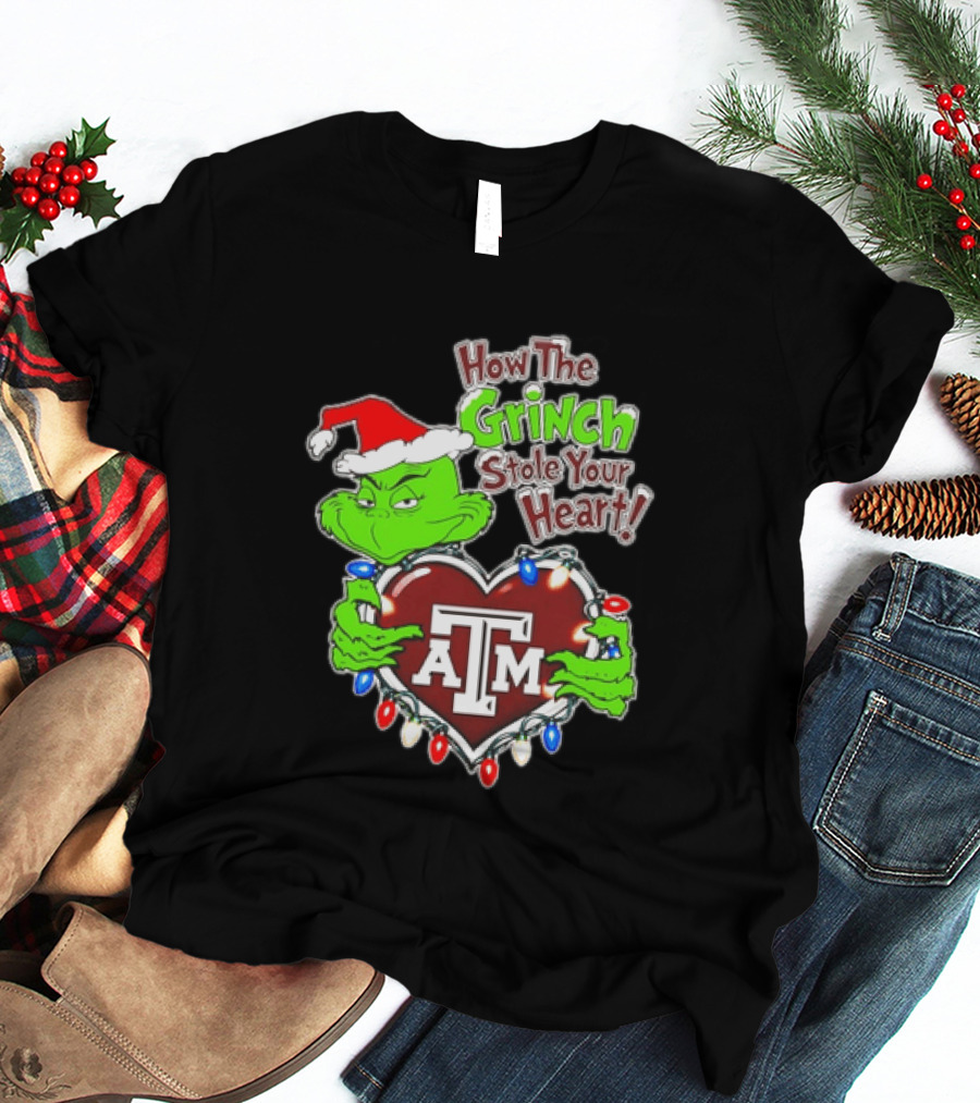 Texas A&M Aggies How The Grinch Stole Your Heart Christmas 2026 T-Shirt