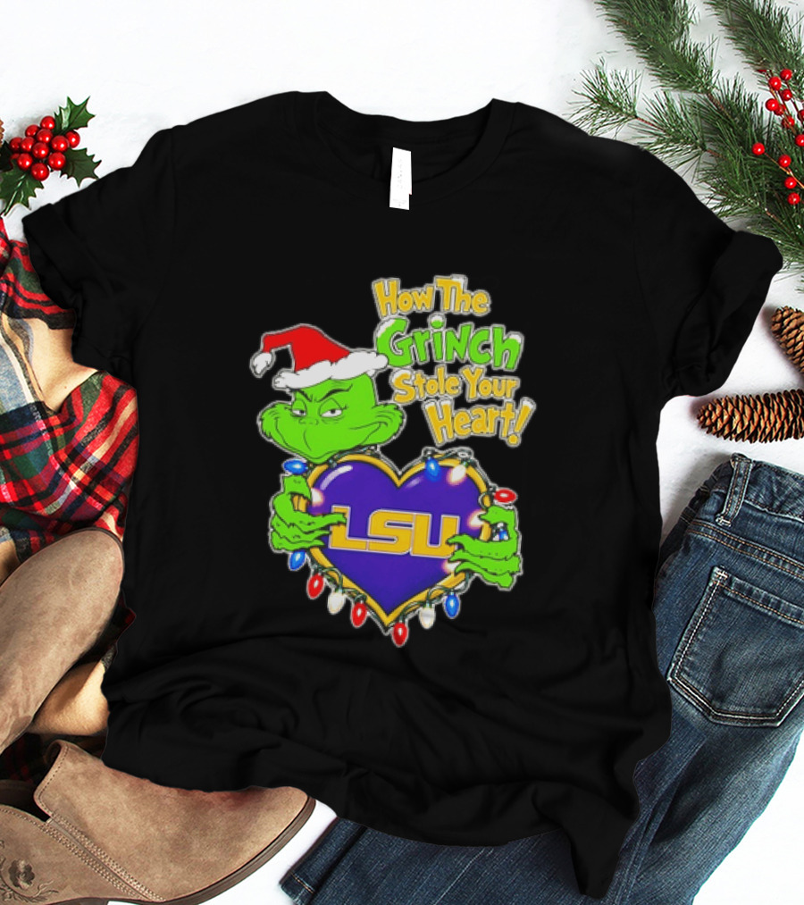 LSU Tigers How The Grinch Stole Your Heart Christmas 2026 T-Shirt