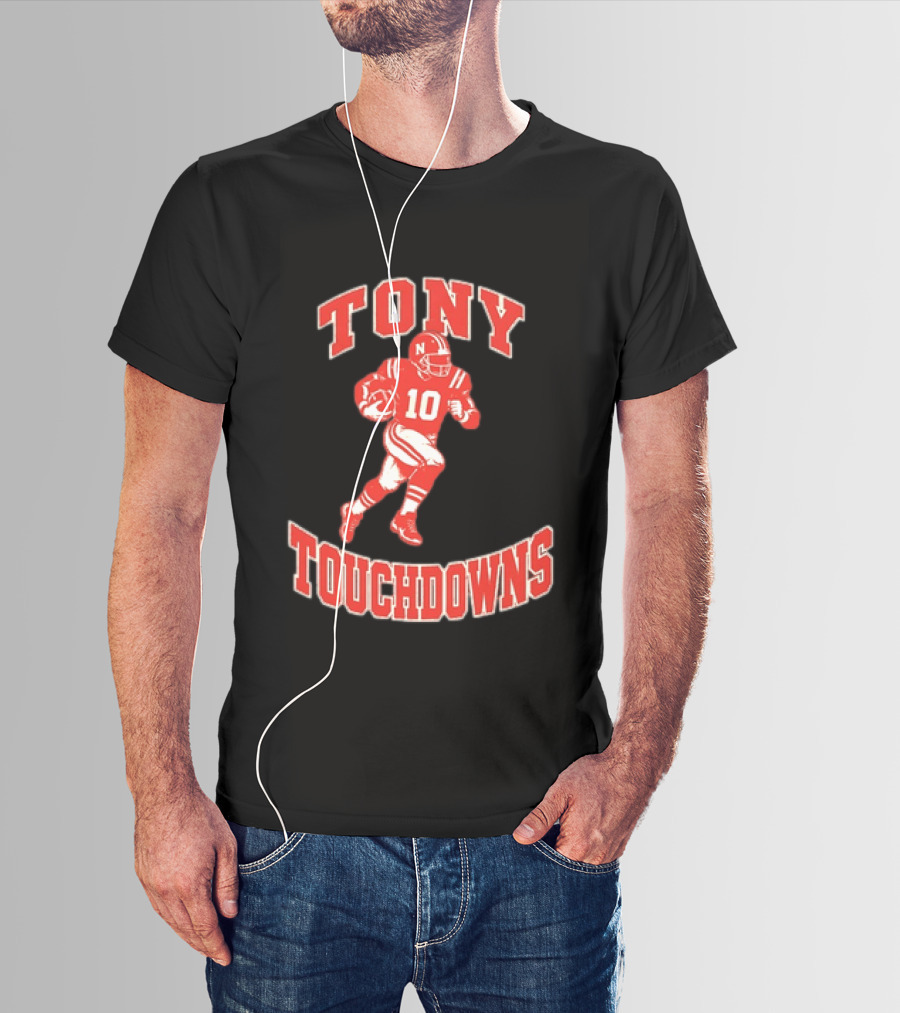 Tony Touchdowns Nebraska Cornhuskers Football Player Jersey 10 T-Shirt