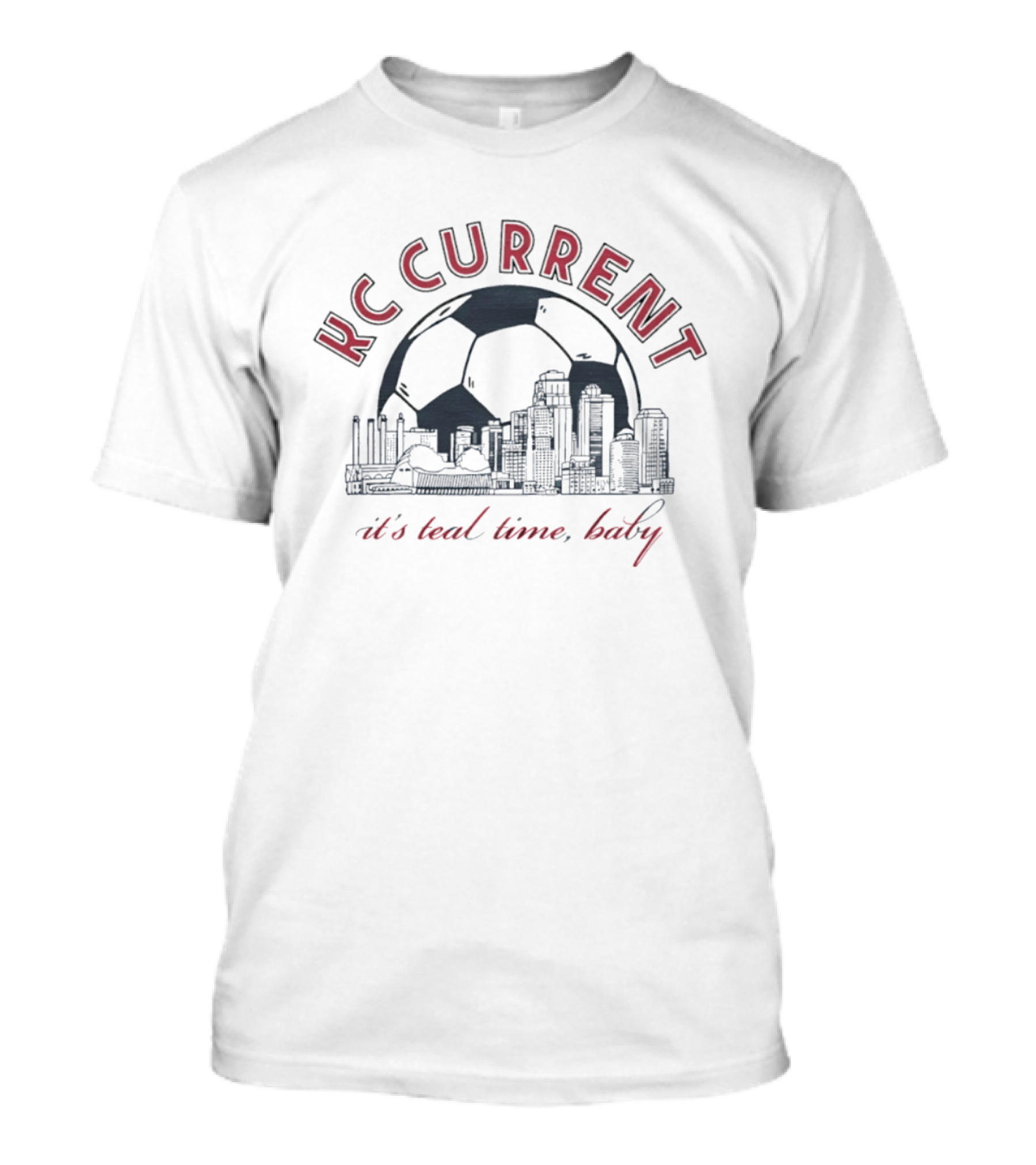 KC Current It's Teal Time Baby City Skyline Soccer T-Shirt