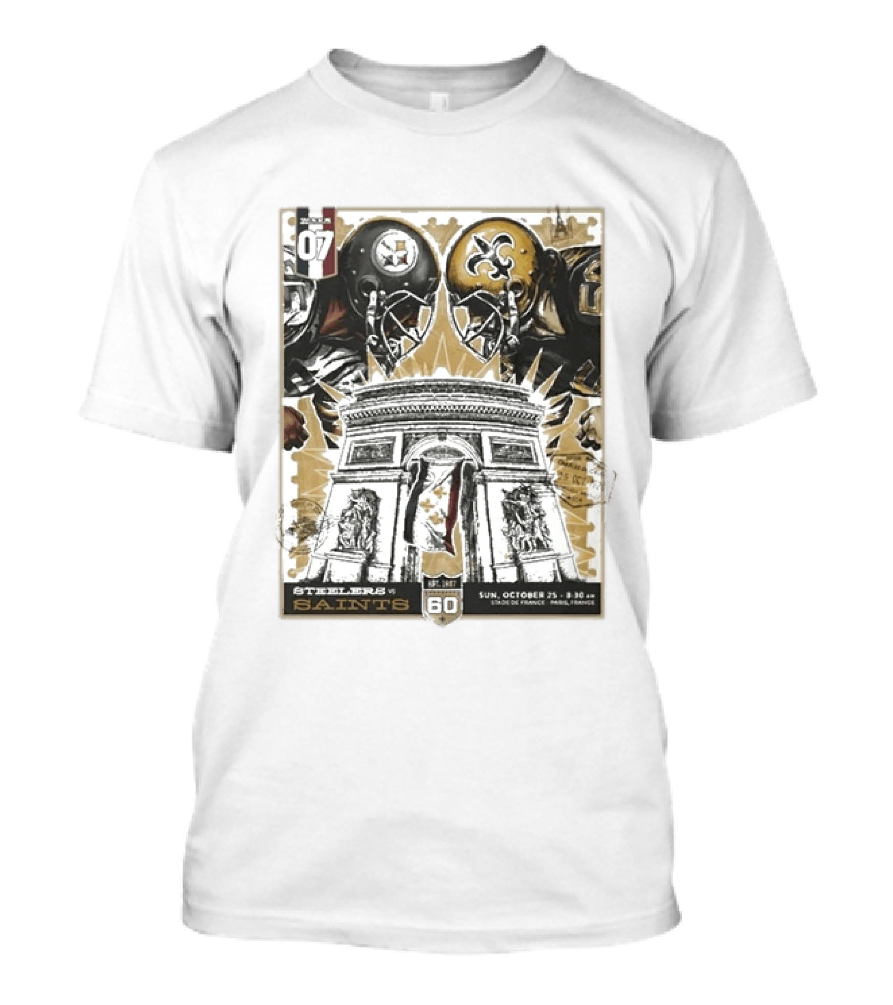 Pittsburgh Steelers Vs New Orleans Saints Week 07 Stade De France October 25 Football Showdown T-Shirt