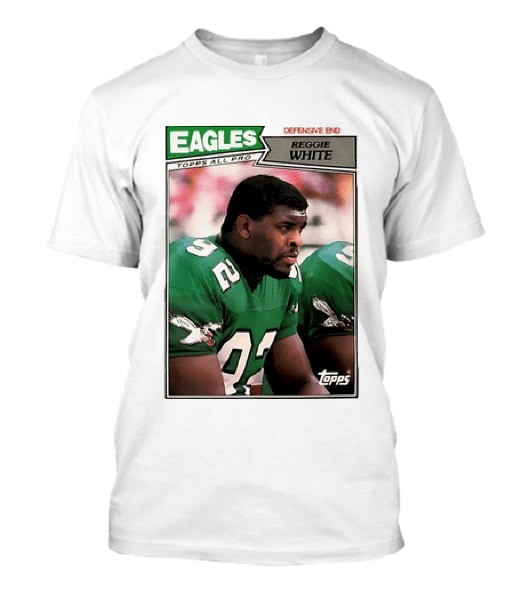 Reggie White 92 Philadelphia Eagles Topps All Pro Football T-Shirt