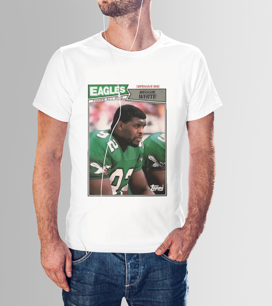 Reggie White 92 Philadelphia Eagles Topps All Pro Football T-Shirt