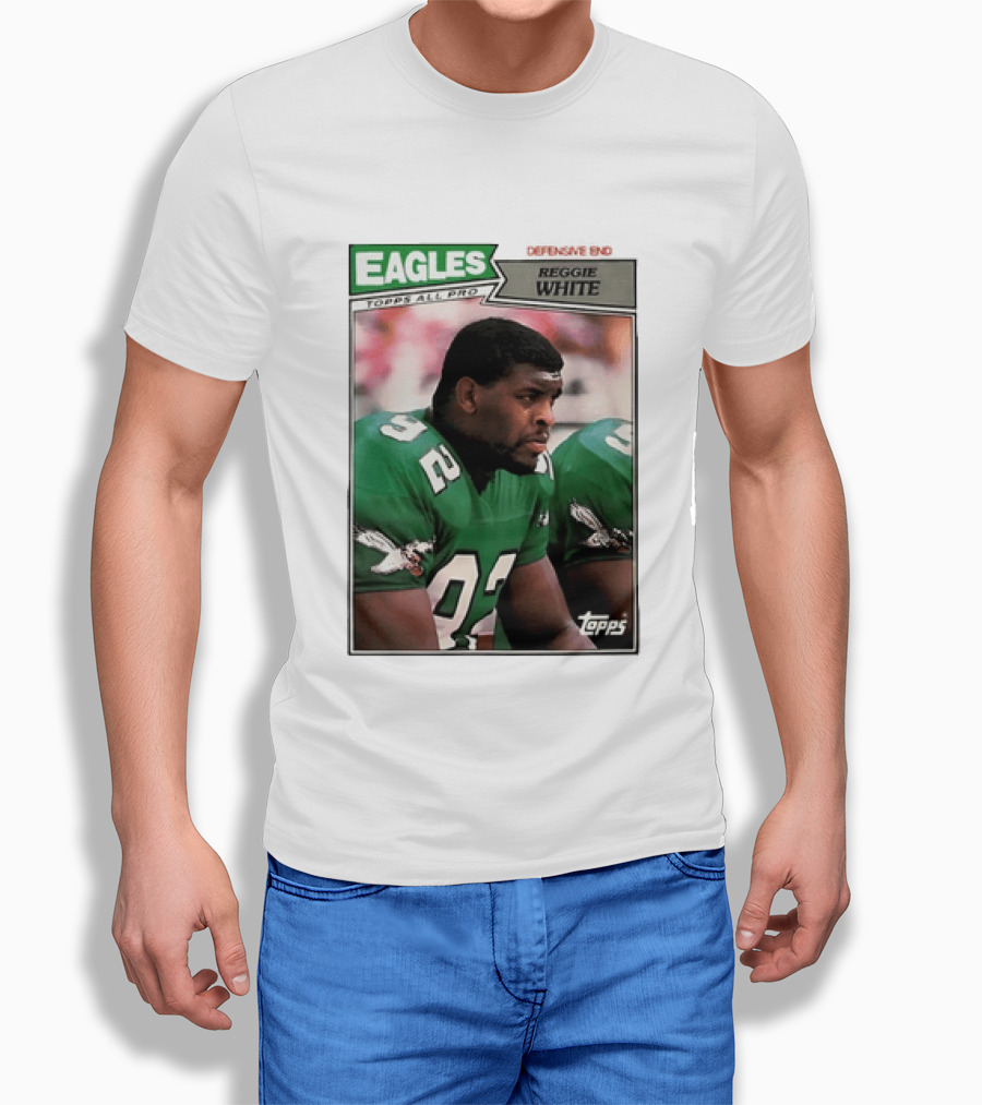 Reggie White 92 Philadelphia Eagles Topps All Pro Football T-Shirt