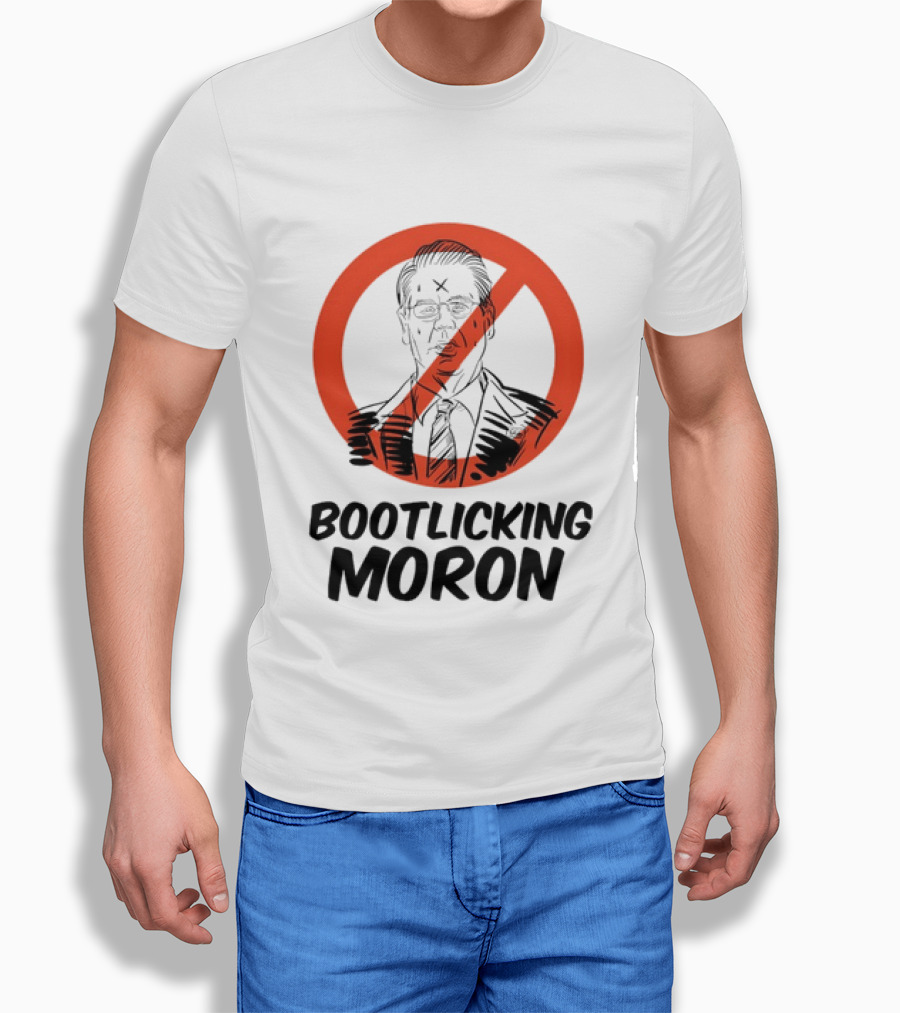Bootlicking Moron Red Circle And Slash Face T-Shirt