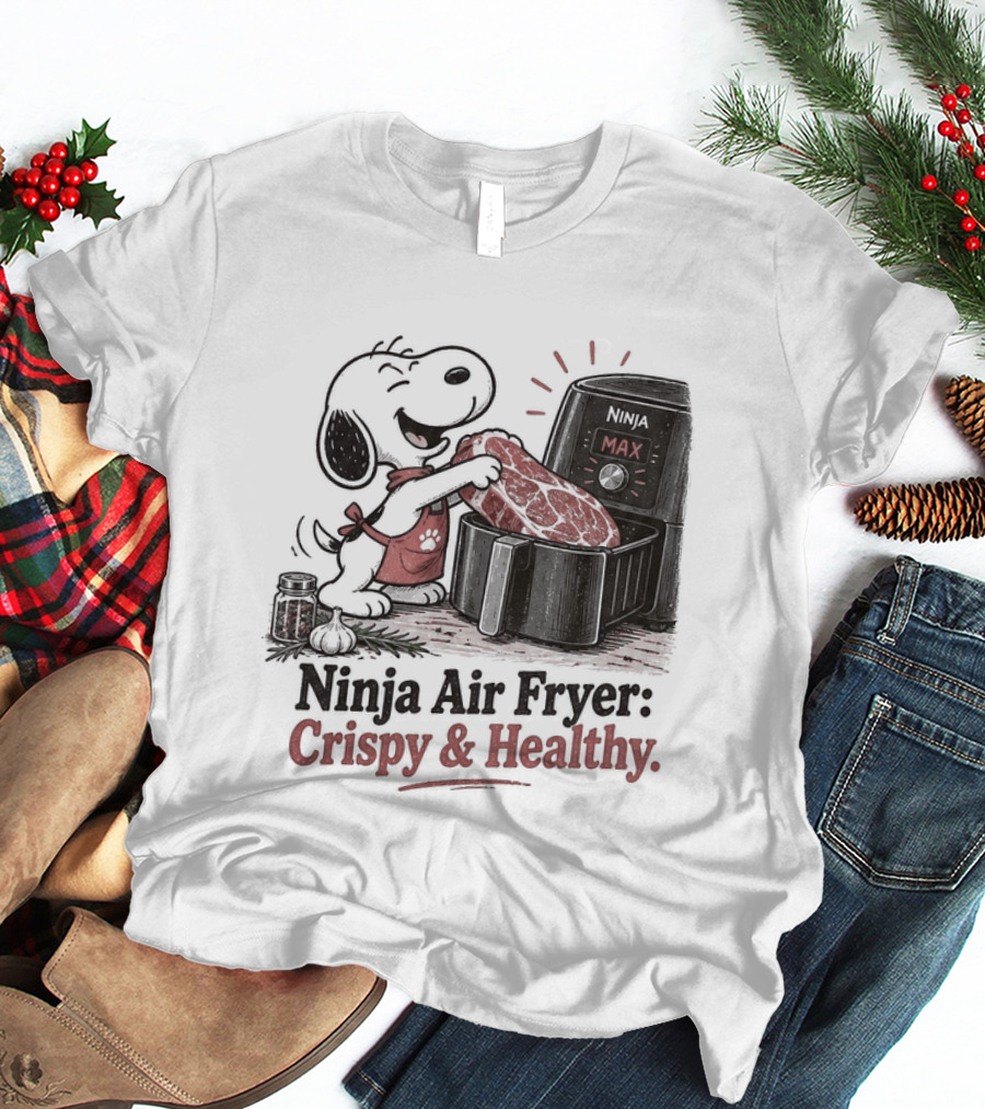 Snoopy Ninja Air Fryer Crispy And Healthy Fun T-Shirt