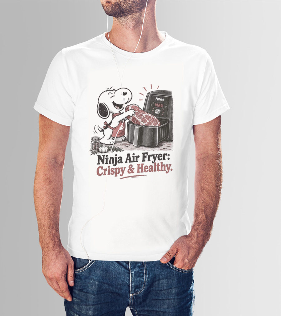 Snoopy Ninja Air Fryer Crispy And Healthy Fun T-Shirt