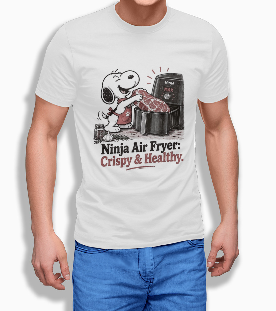 Snoopy Ninja Air Fryer Crispy And Healthy Fun T-Shirt