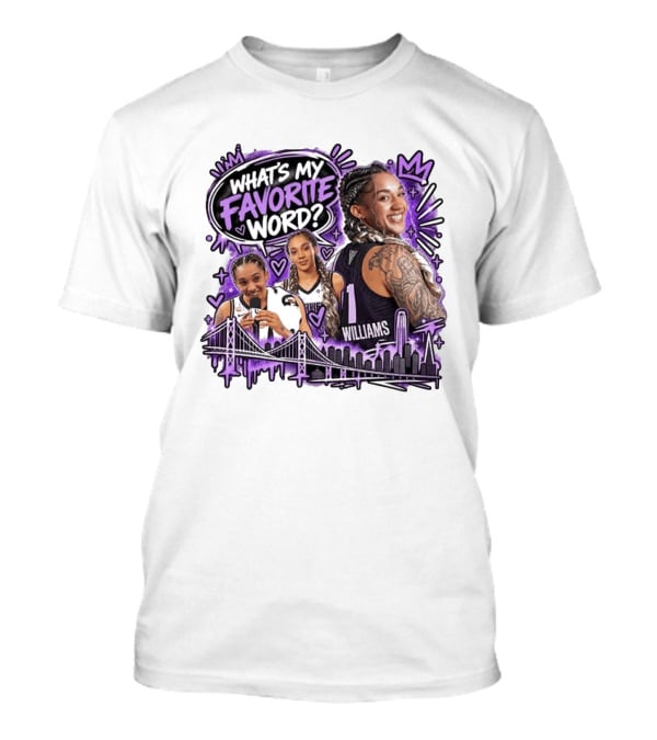 What's My Favorite Word Gabby Williams Number 1 Basketball City Skyline T-Shirt