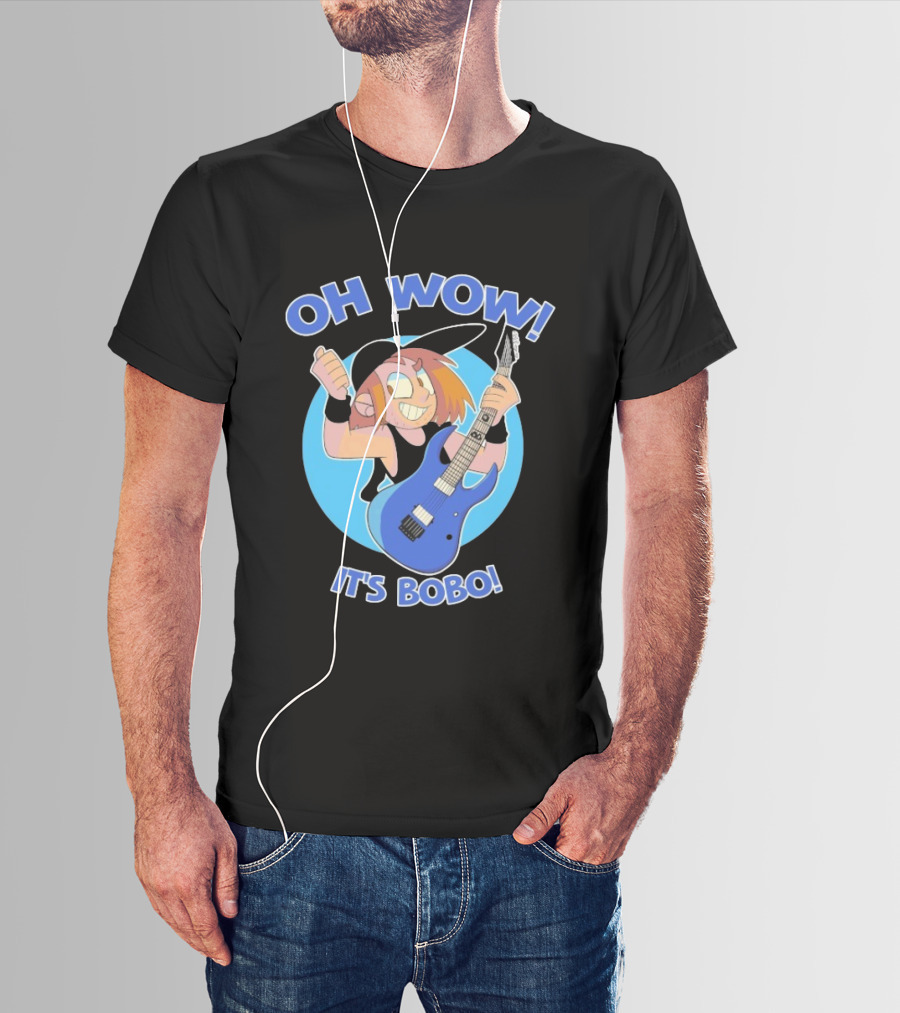 Oh Wow It's Bobo Alestorm Cartoon Character With Electric Guitar T-Shirt