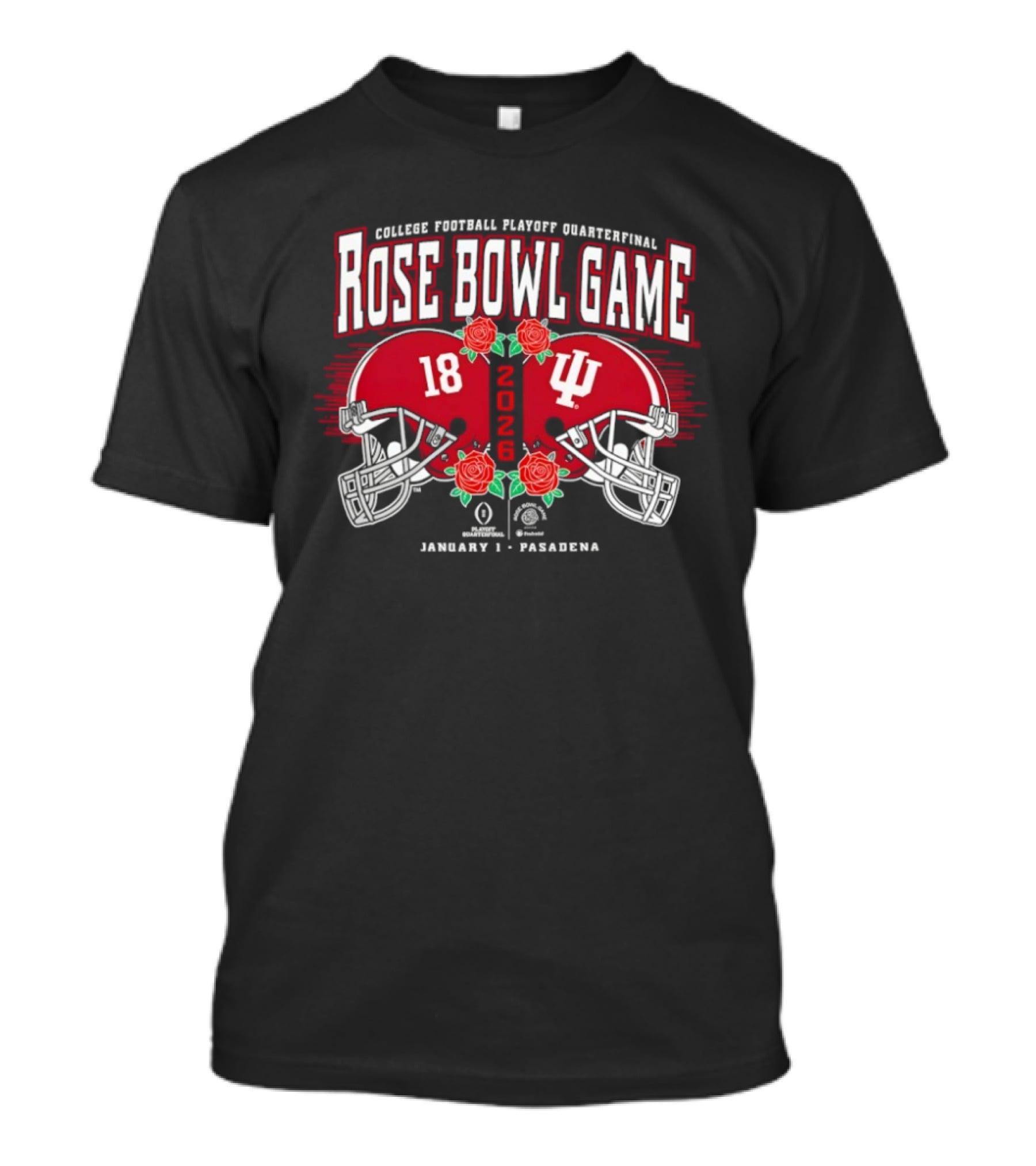 College Football Playoff Quarterfinal Rose Bowl Game Indiana Hoosiers Vs Alabama Crimson Tide January 1 Pasadena T-Shirt