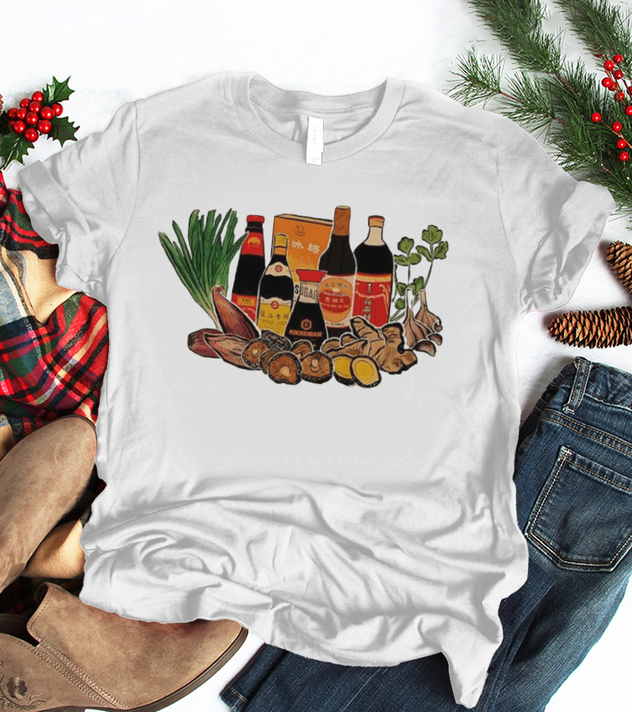 Kikkoman Soy Sauce Sichuan Flavor Ginger Scallions Chinese Cuisine Essentials T-Shirt