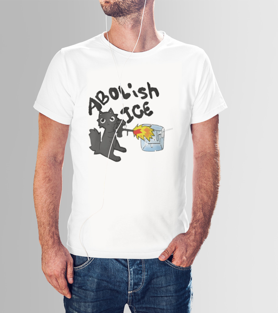 Abolish Ice Cat Torch Melting Cube T-Shirt