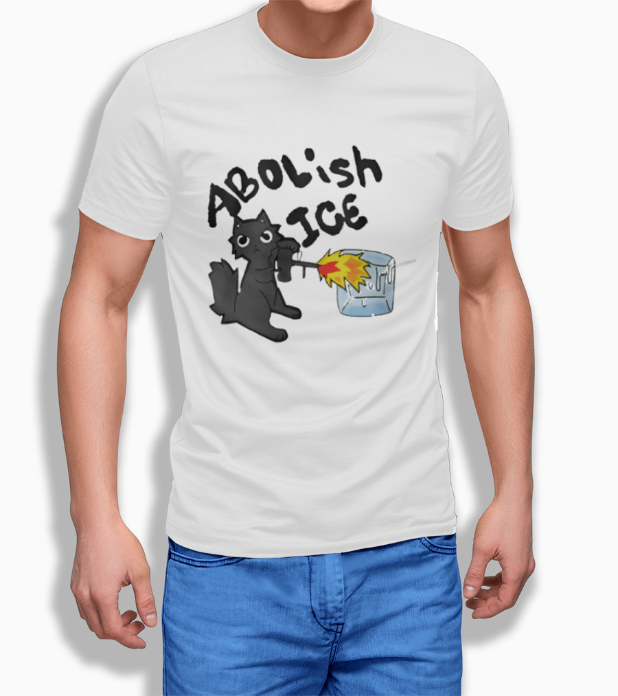 Abolish Ice Cat Torch Melting Cube T-Shirt