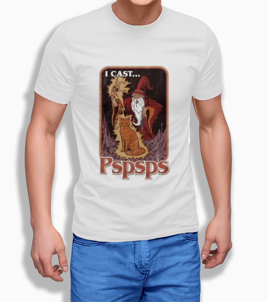 I Cast Pspsps Wizard Mystical Cat Aidan Wachter T-Shirt