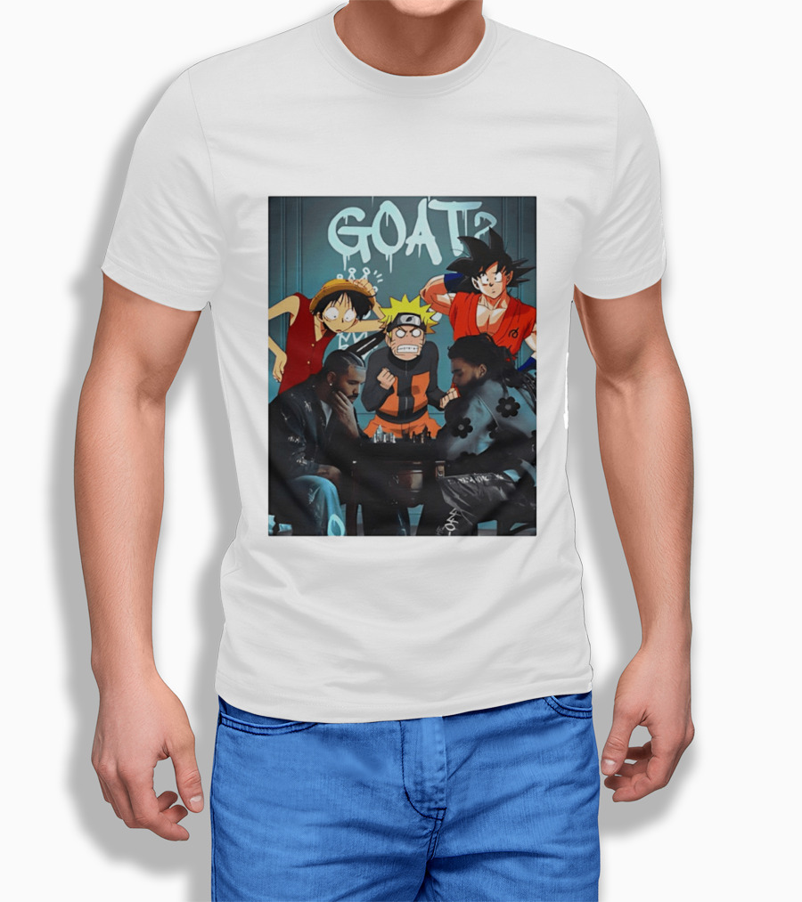 Drake 21 Savage GOAT Monkey D. Luffy Naruto Uzumaki Goku Chess Table T-Shirt