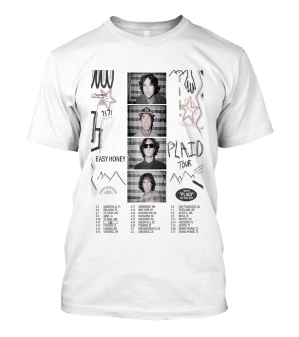 Easy Honey Plaid Tour 2026 Photo Strip Collage With Graffiti T-Shirt