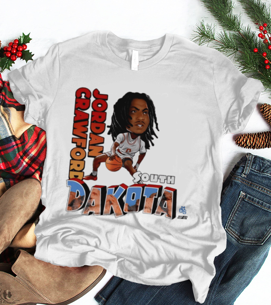 Jordan Crawford South Dakota Basketball Player Cartoon Sports T-Shirt