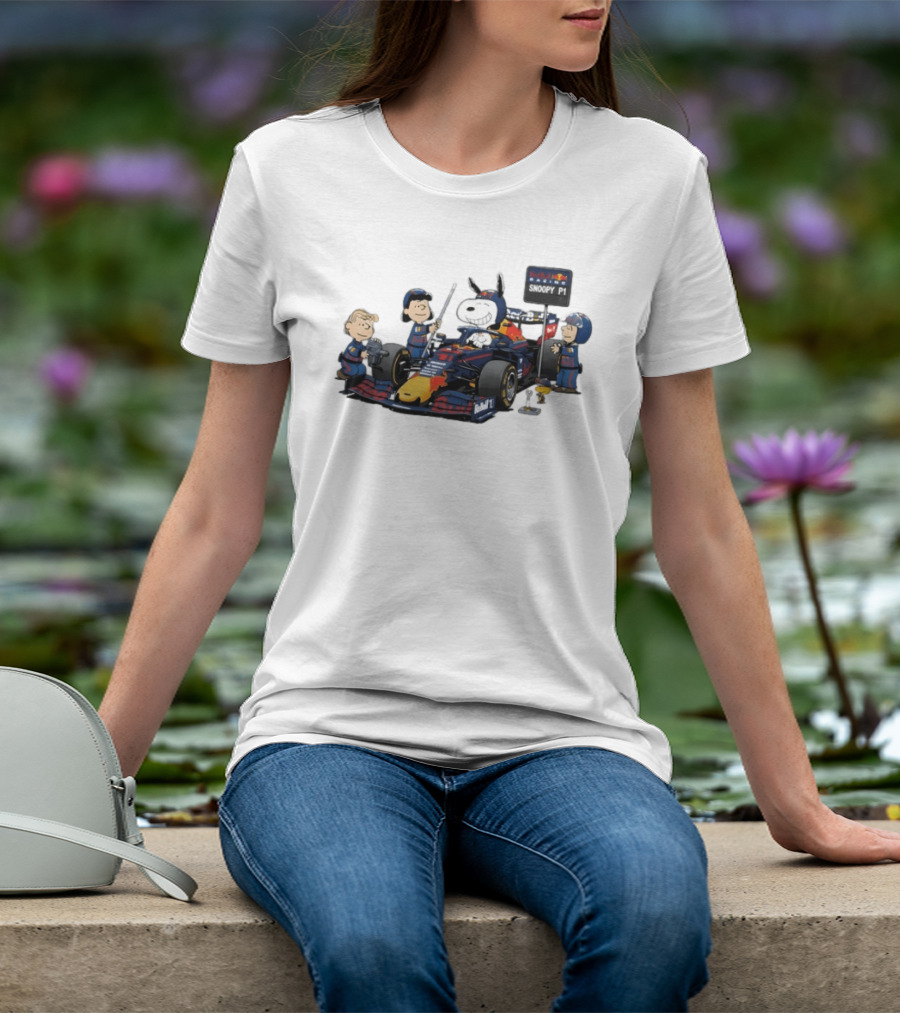 Red Bull Racing Snoopy P1 Peanuts Motorsport Pit Crew T-Shirt