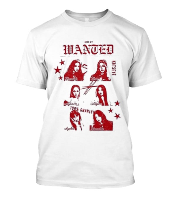 Katseye Most Wanted Red Stars And Figures T-Shirt