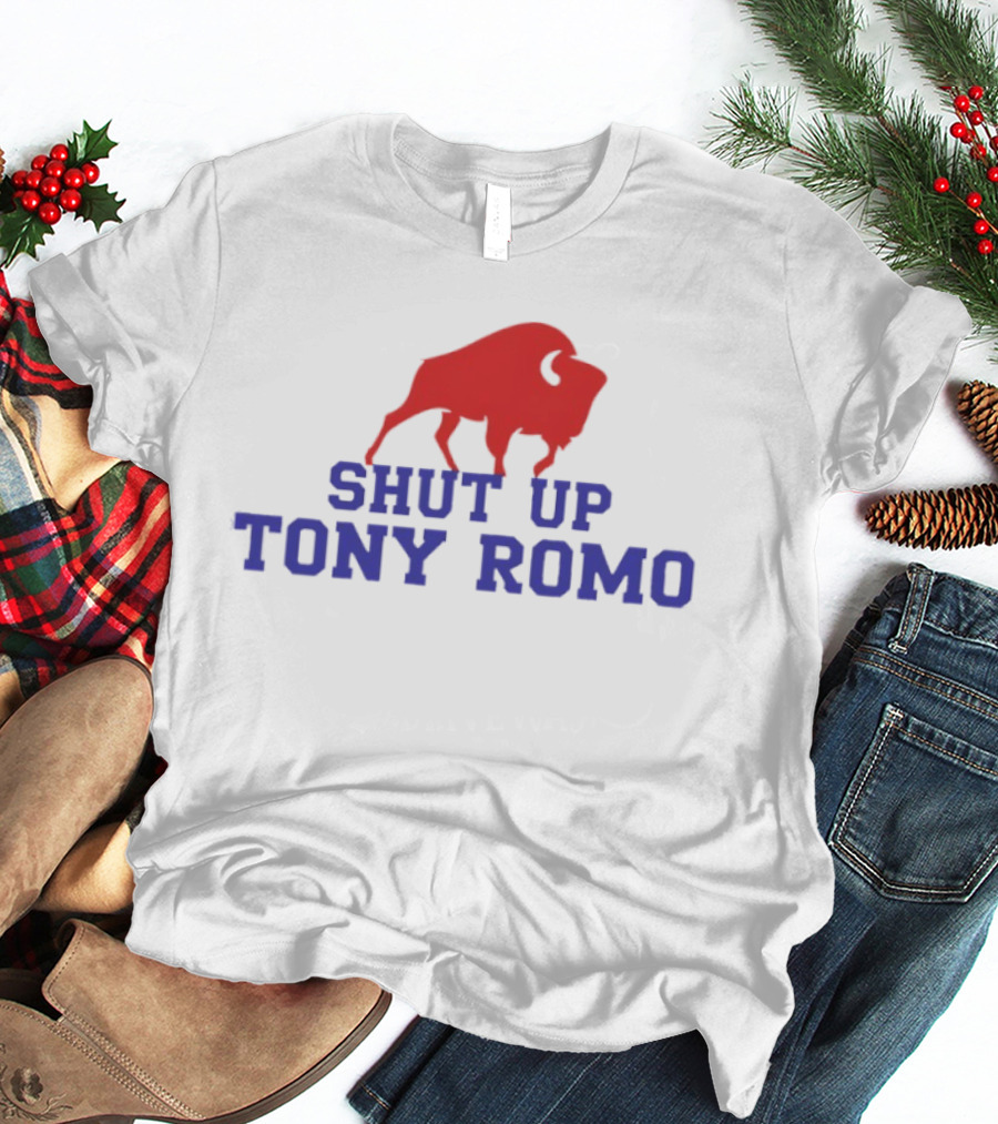 Shut Up Tony Romo Buffalo Bison Red Blue T-Shirt