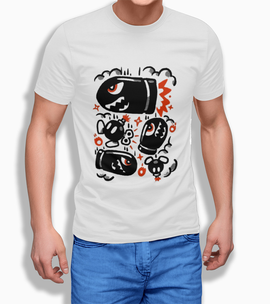 Terry Mack Bob Ombing Run Bullet Character Explosive Motion T-Shirt