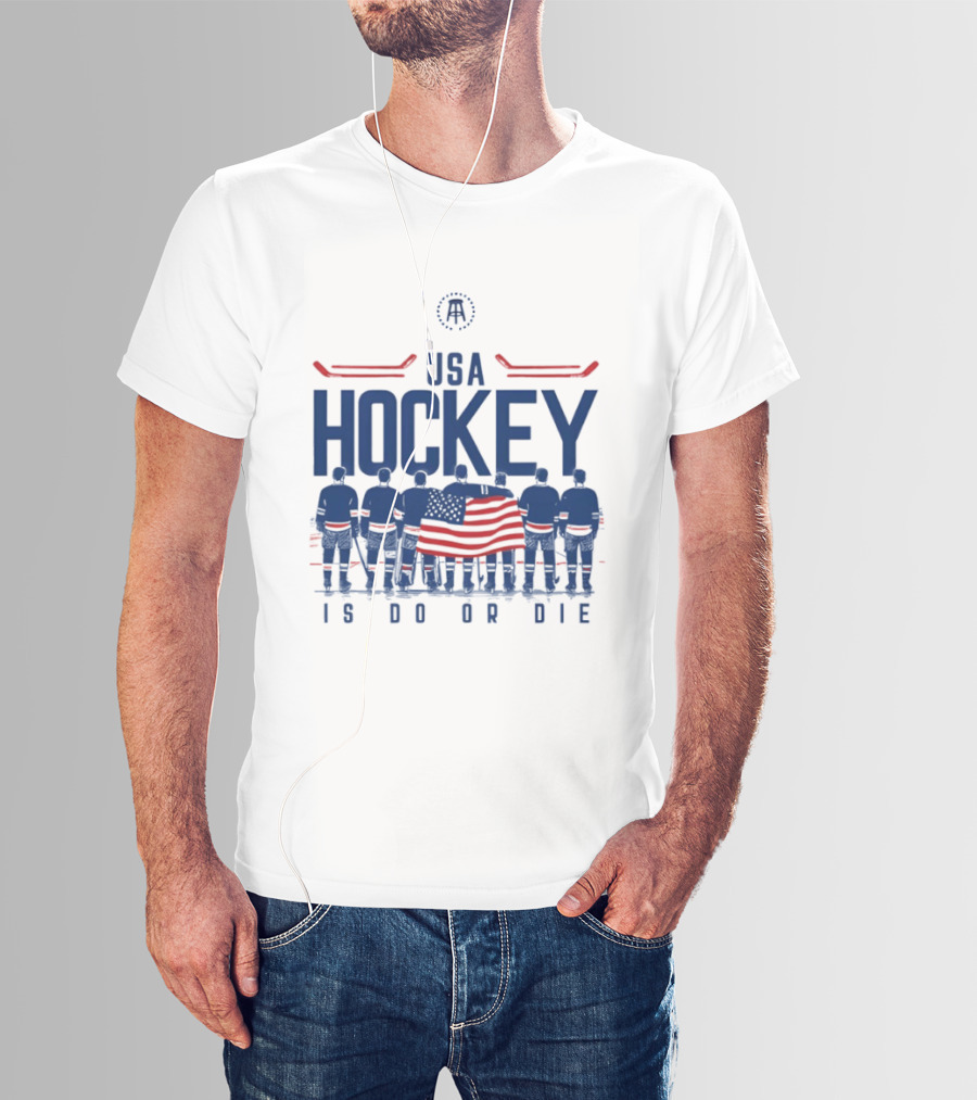 USA Hockey Is Do Or Die Players Flag Ice Skating Team With American T-Shirt