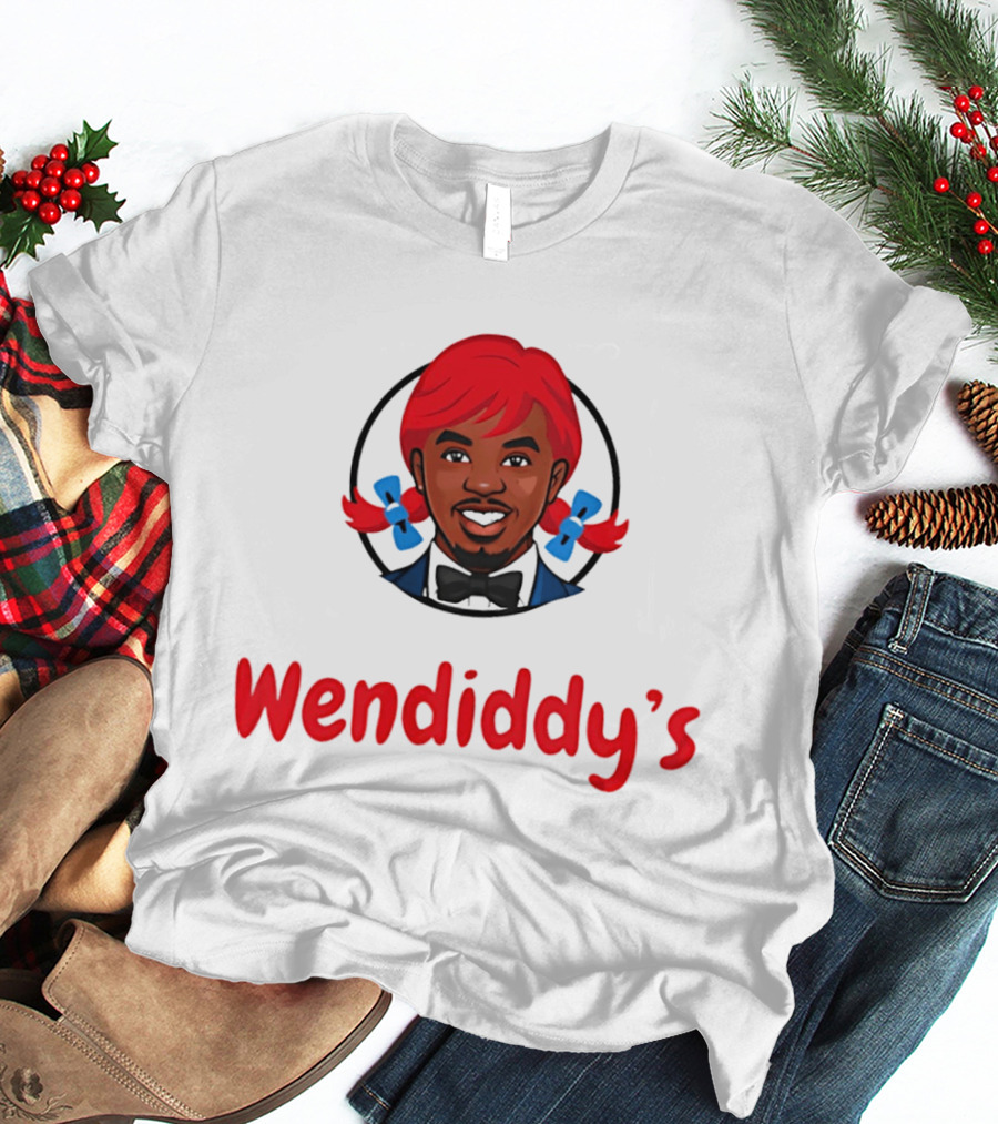 Wendiddy's Red Hair Blue Bow Pigtails T-Shirt