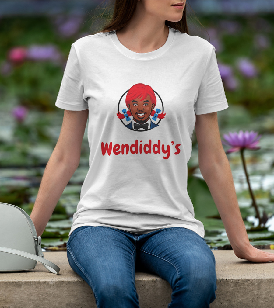 Wendiddy's Red Hair Blue Bow Pigtails T-Shirt