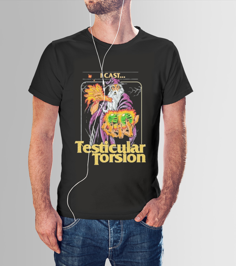 Aidan Wachter I Cast Testicular Torsion Wizard Magic Spell T-Shirt