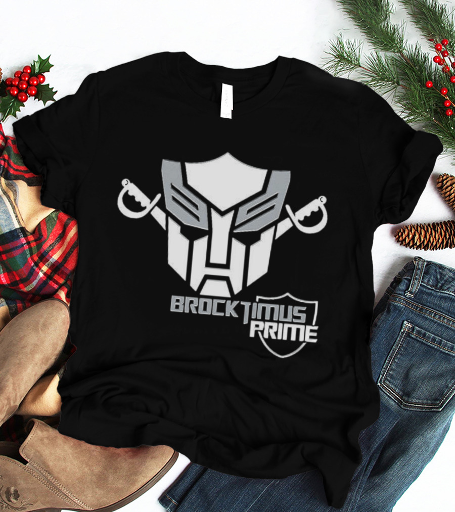 Brocktimus Prime Transformers Las Vegas Raiders Silver Shield T-Shirt