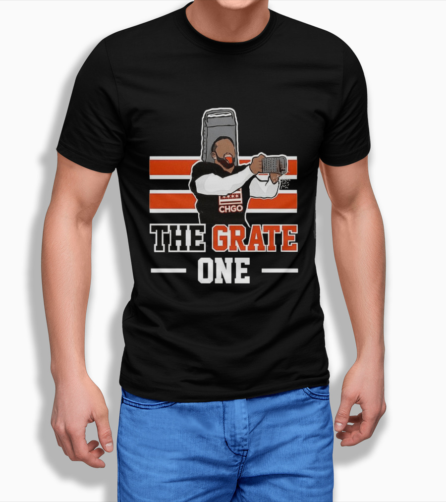 Chicago Bears CHGO The Grate One Caleb Williams Cheese T-Shirt
