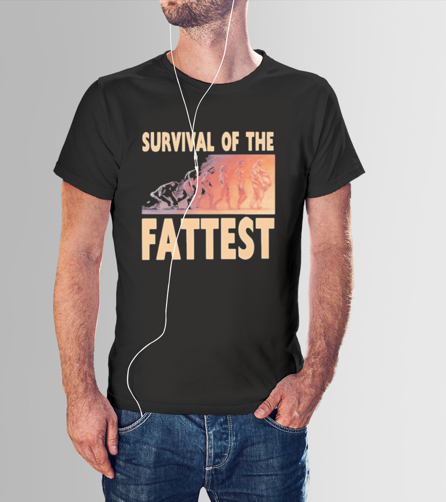 Survival Of The Fattest Evolutionary Humor Fat Wreck Chords T-Shirt