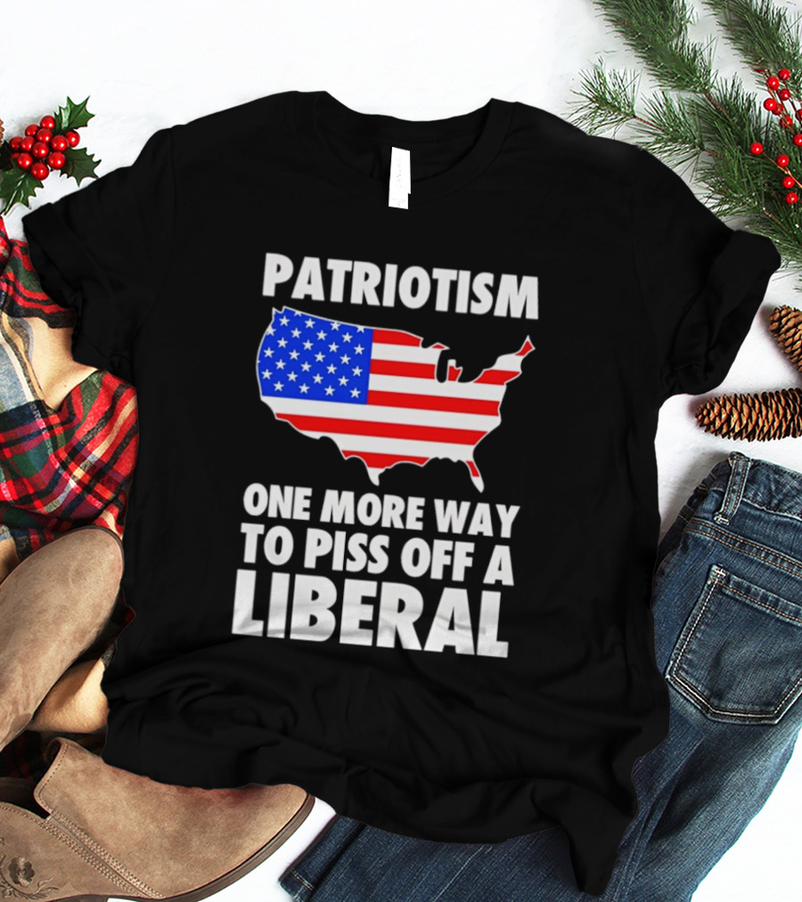 Patriotism America Flag Map One More Way To Piss Off A Liberal T-Shirt