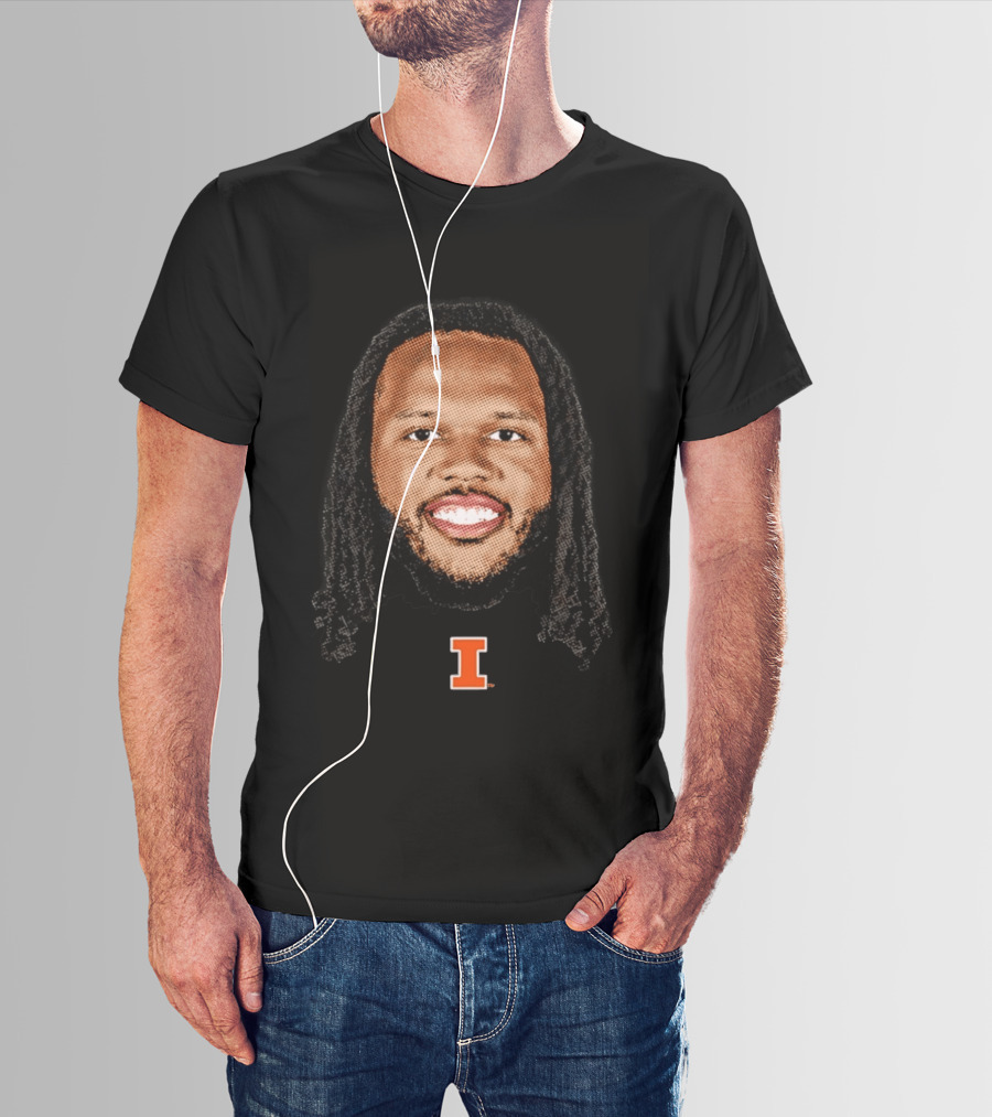 Ty Rodgers Illinois Fighting Illini Big Head I T-Shirt