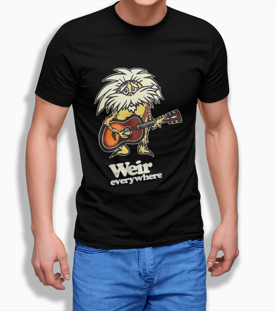 Weir Everywhere Cartoon Character Playing Guitar Grateful Dead T-Shirt