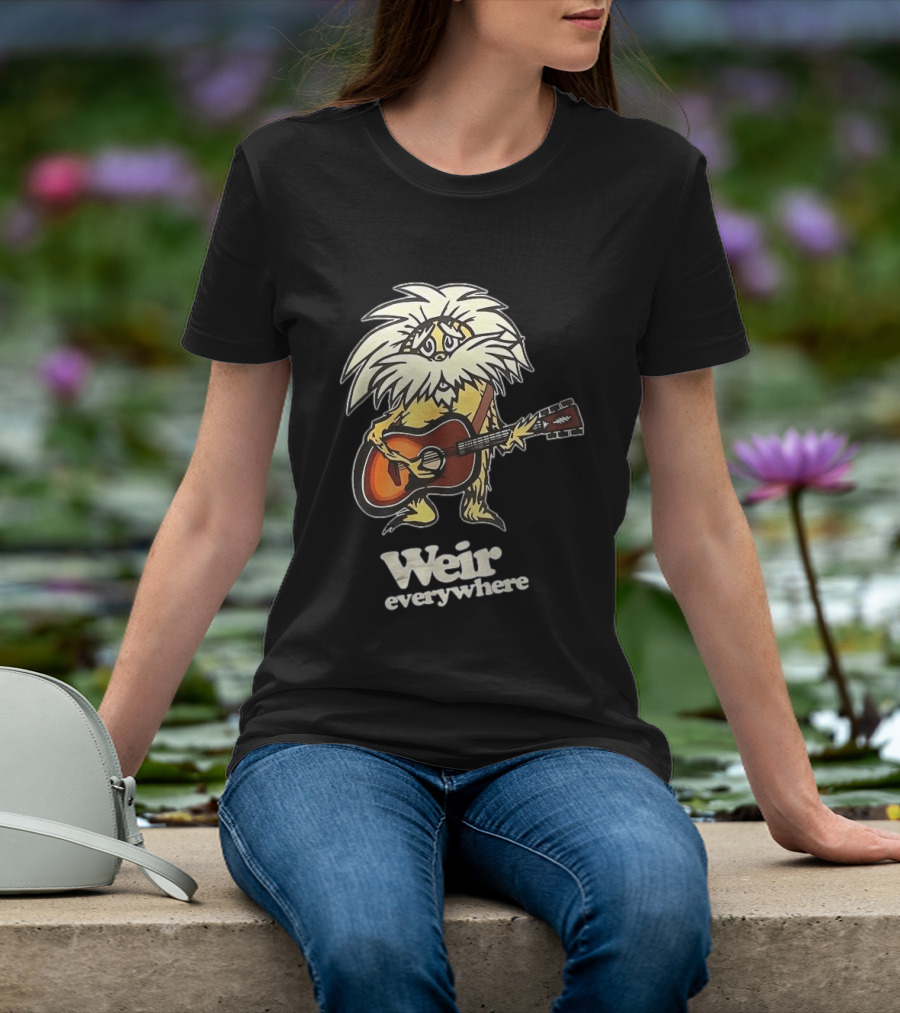 Weir Everywhere Cartoon Character Playing Guitar Grateful Dead T-Shirt