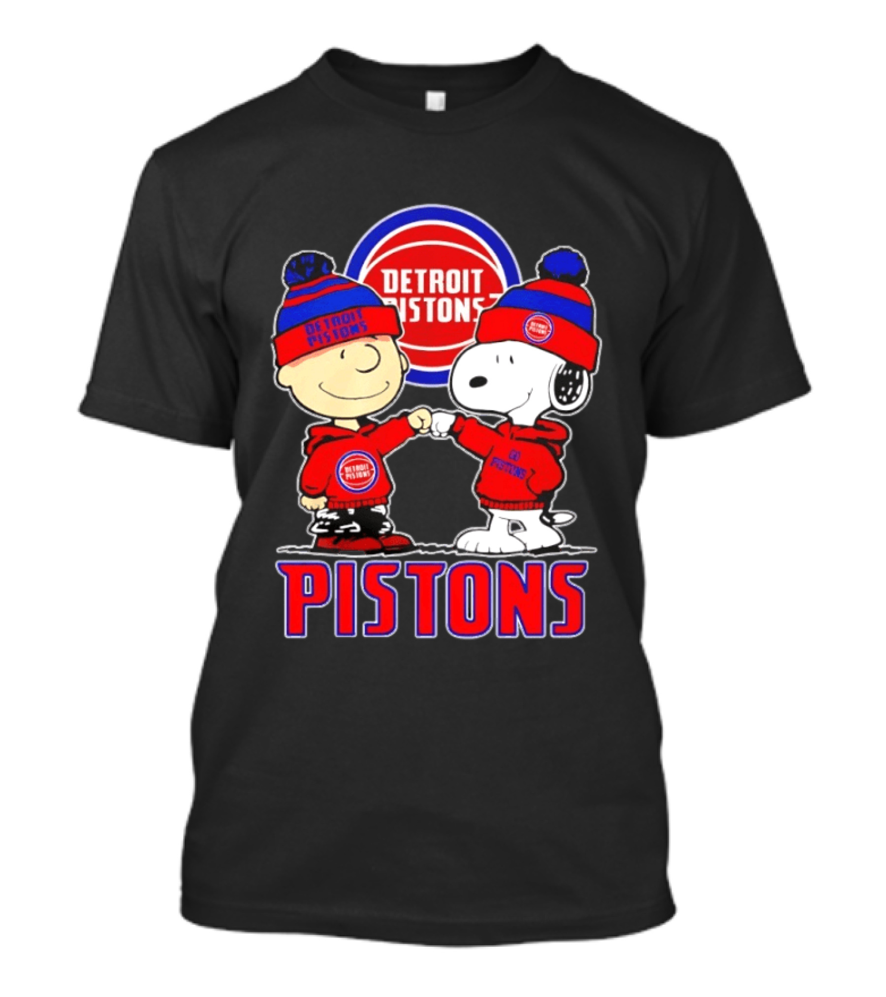 Detroit Pistons Charlie Brown Snoopy Collaboration T-Shirt