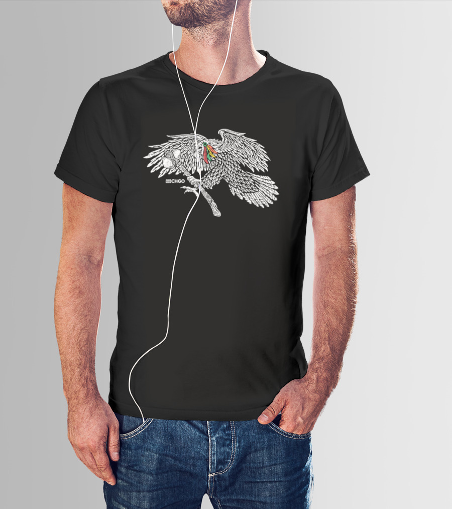 CHGO Chicago Tomahawk Feathered Headdress Native American T-Shirt