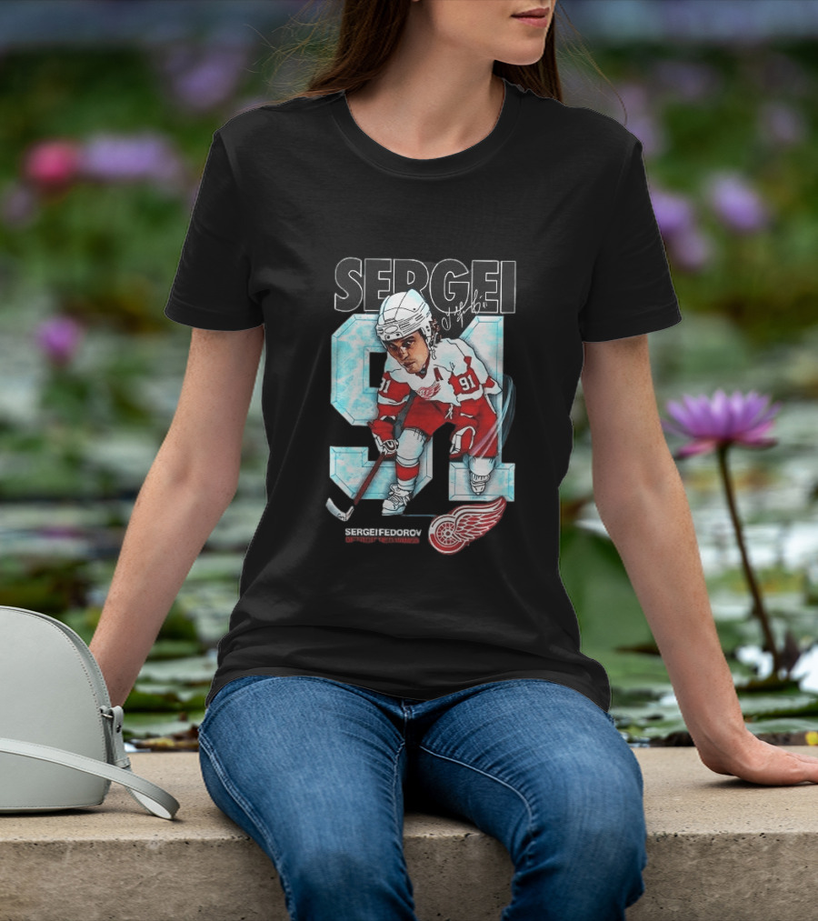 Sergei Fedorov 91 Detroit Red Wings Forever T-Shirt