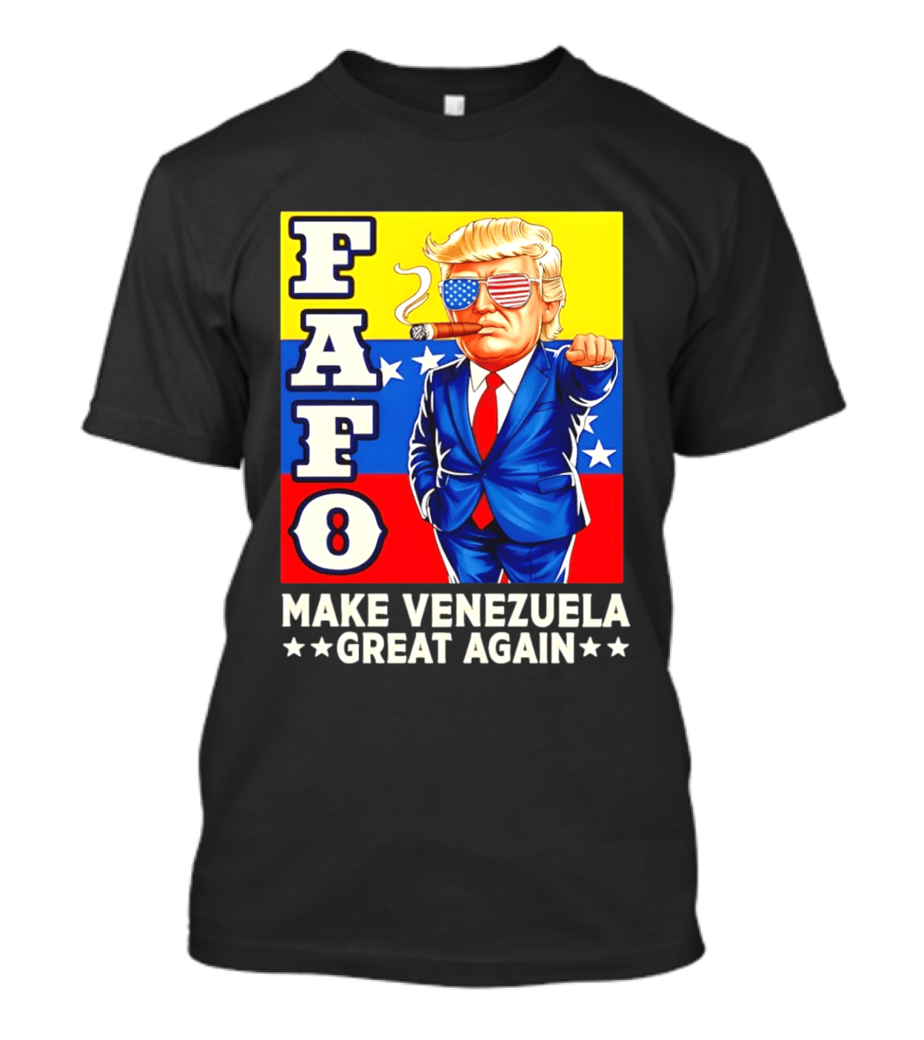 FAFO Trump Make Venezuela Great Again Patriotic Cartoon T-Shirt