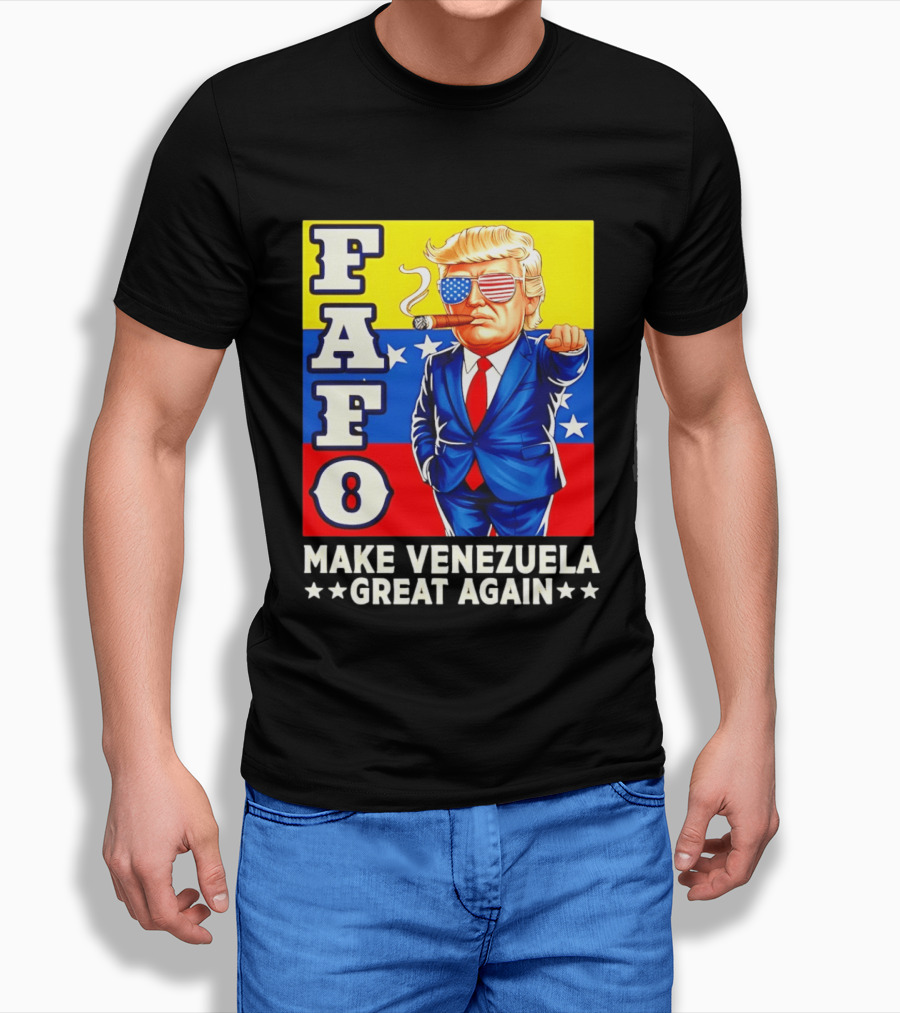 FAFO Trump Make Venezuela Great Again Patriotic Cartoon T-Shirt