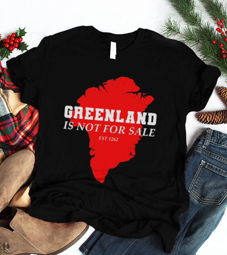 Greenland Is Not For Sale EST 1262 Bold Red Map T-Shirt