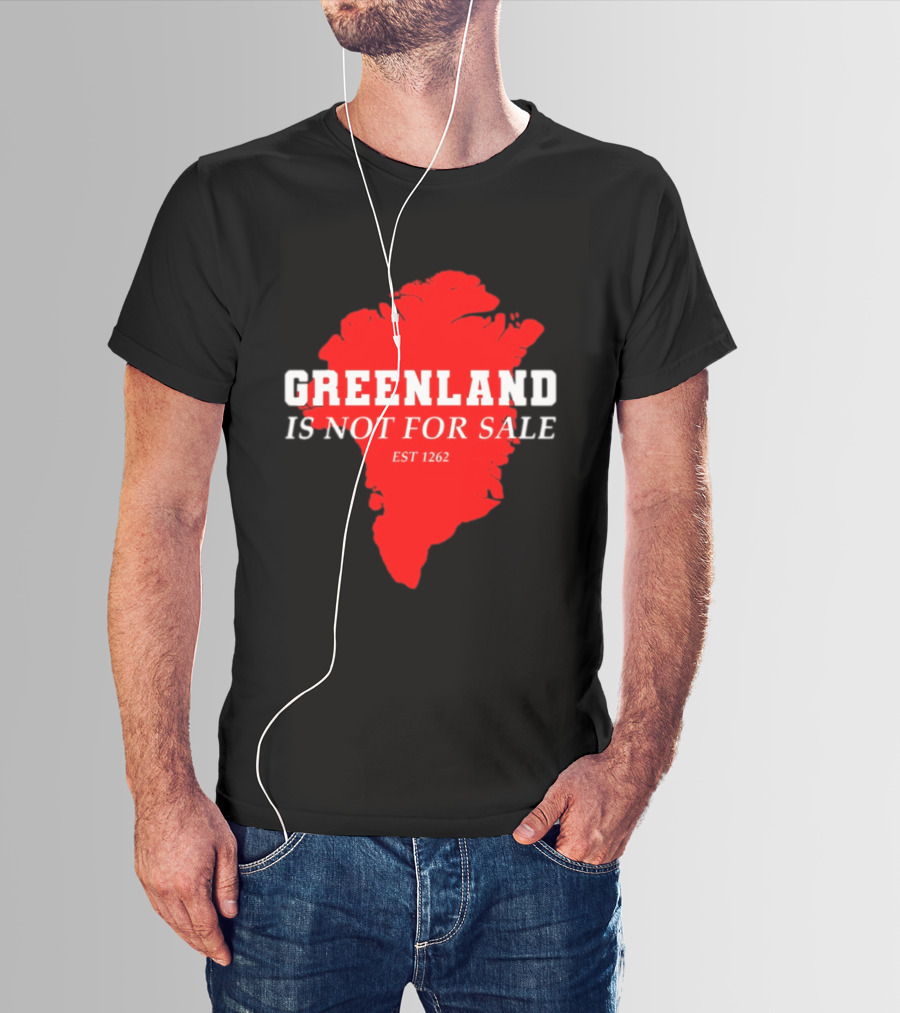 Greenland Is Not For Sale EST 1262 Bold Red Map T-Shirt